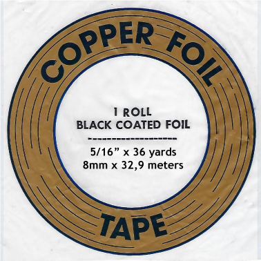 Copper foil, 8 mm (5/16"), black back