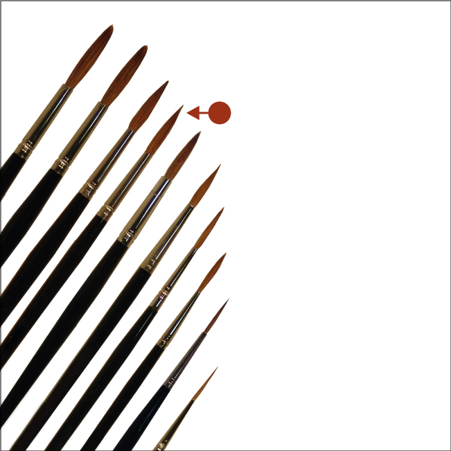 Tracing brush, Red Sable, size 5