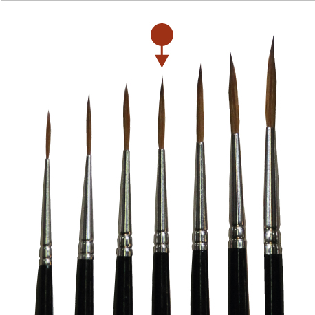 Tracing brush, DV Red Sable, size 2