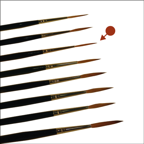 Tracing brush, Red Sable, extra long, size 1