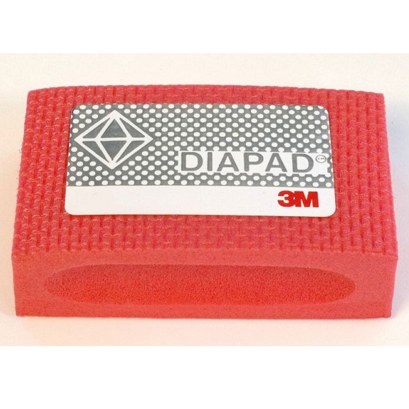 Handpad for smoothing glass, red (med/coarse)