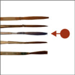 Sable, chisel-edged, in duck quill
