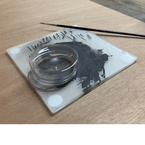 Sandblasted palette to mix paints, large - Image 2